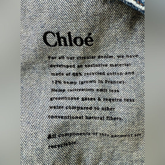 Chloe by Chloe Cropped Denim Jacket in Dusty Blue NWOT - Picture 10 of 15